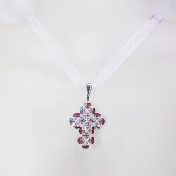 Pendant 45cm - Charis-Violet Organza - Pendant 45cm - Laiton argenté